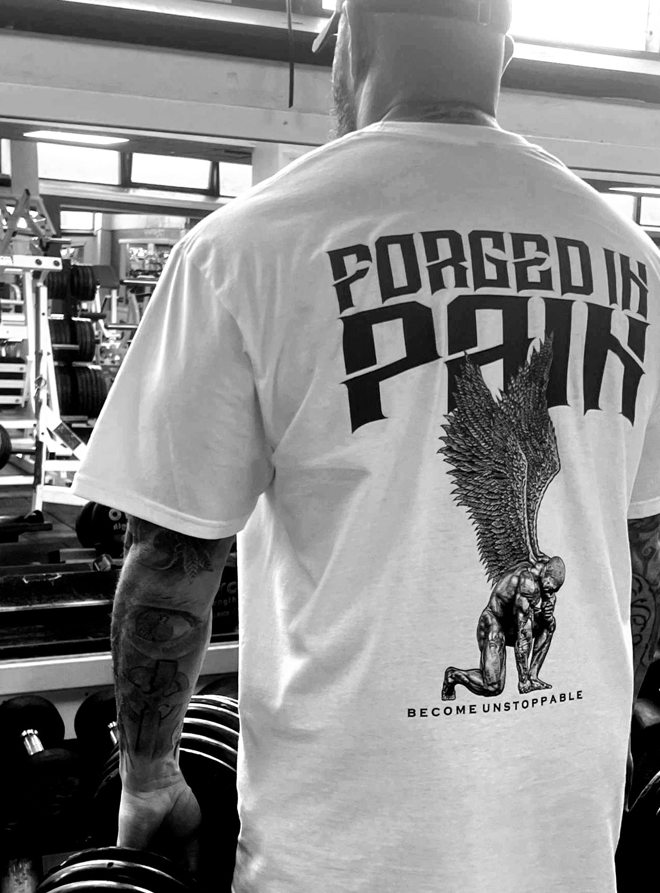 "FORGED IN PAIN" - OG White Standard Fit T-Shirt