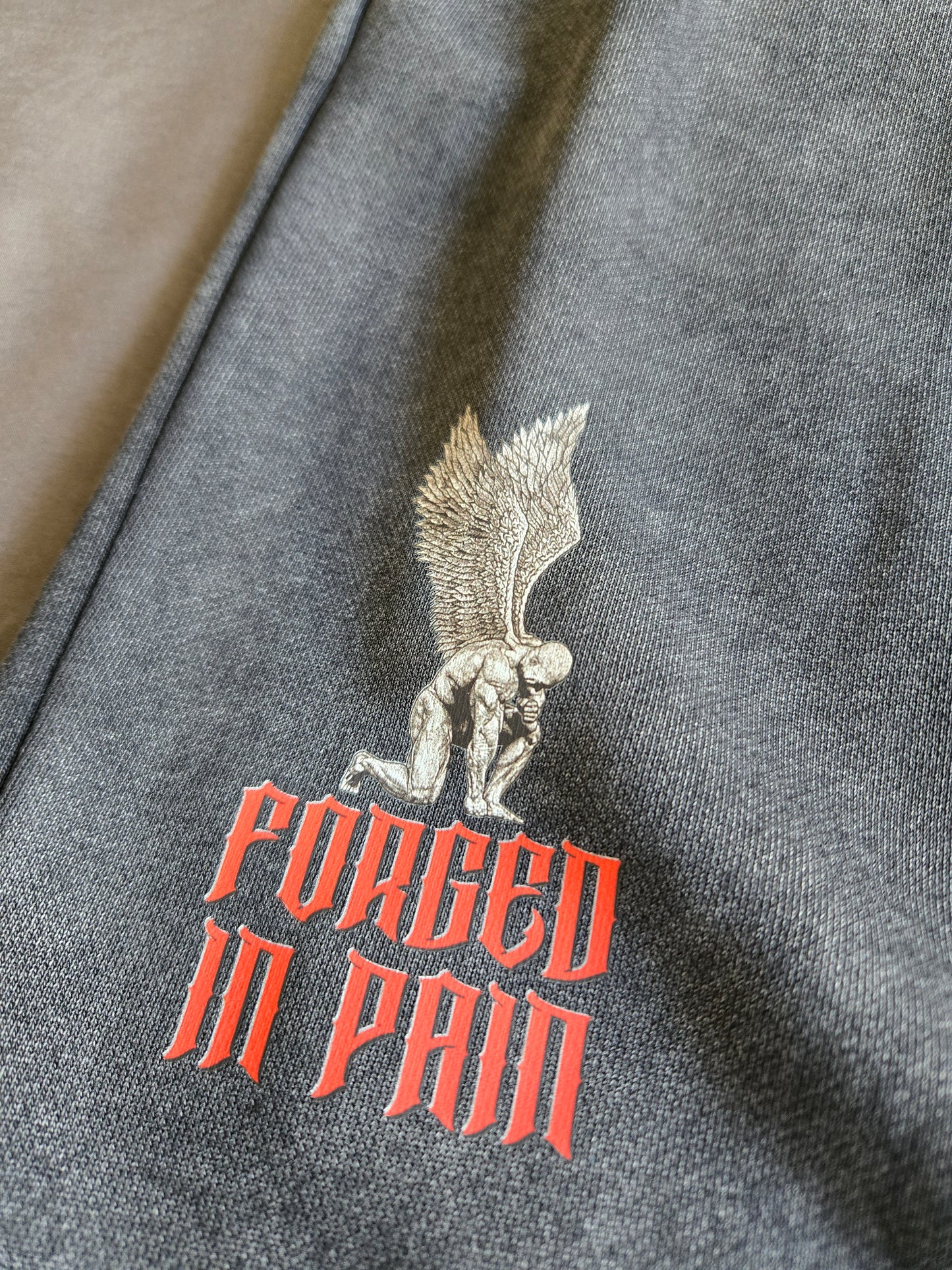 VINTAGE HEAVY SHORTS FORGED IN PAIN - ASH BLACK