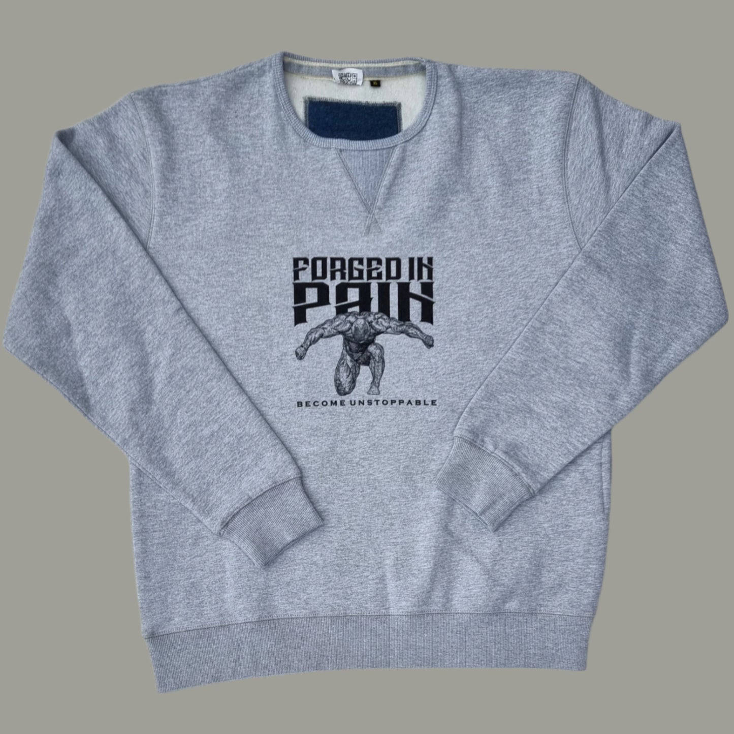 "FORGED IN PAIN" - Ultra Premium Grey Sweat top