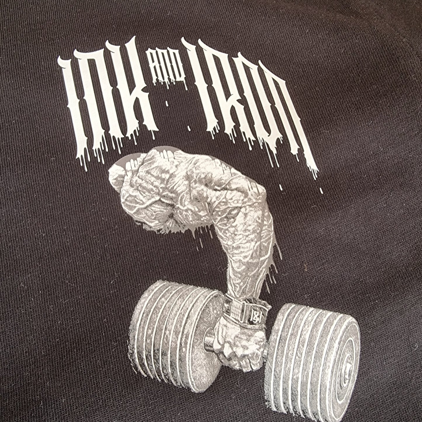 INK & IRON WHITE RELENTLESS OVERSIZE BLACK T-SHIRT